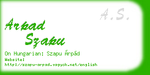 arpad szapu business card